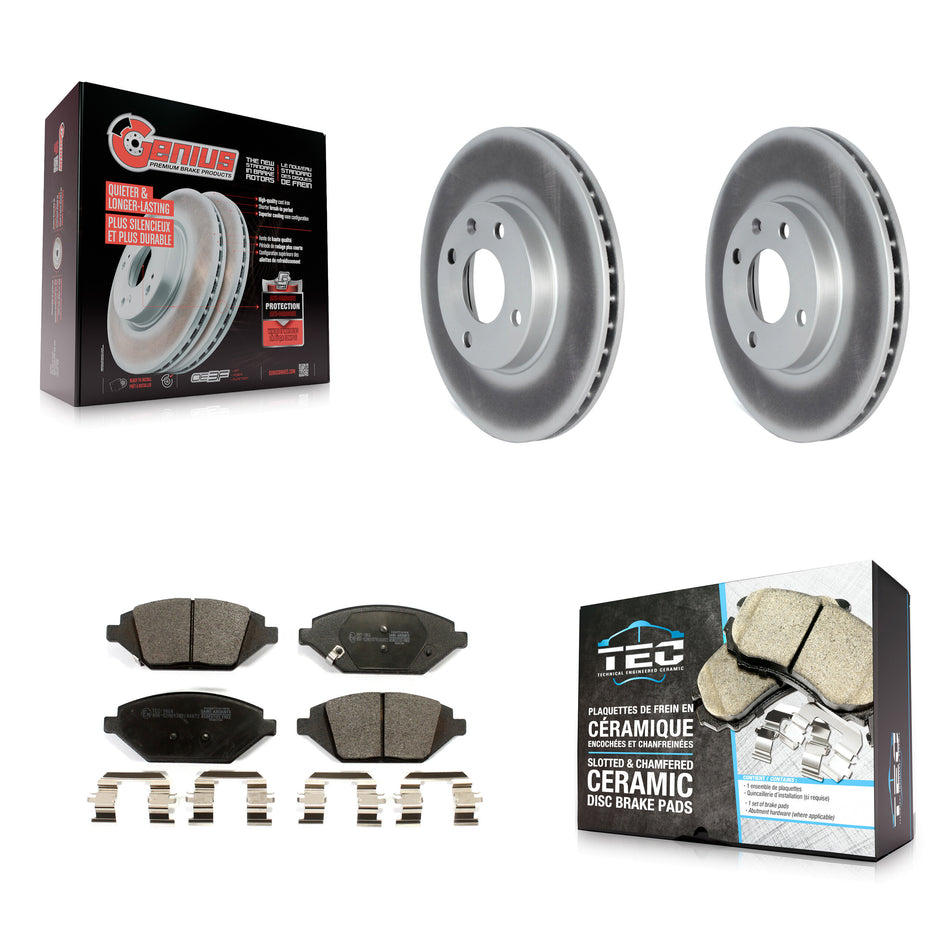 Front Coated Disc Brake Rotors And Ceramic Pads Kit For 2016-2022 Chevrolet Spark KGT-102603