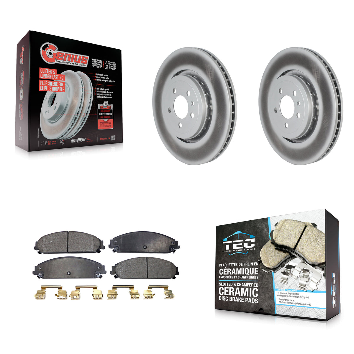 Front Coat Brake Rotors Ceramic Pad Kit For Dodge Charger With 370mm Diameter Rotor KGT-102605