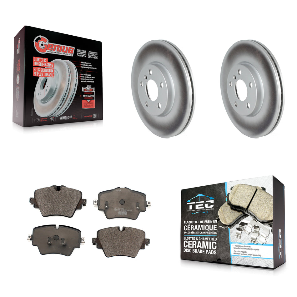 Front Coated Disc Brake Rotors And Ceramic Pads Kit For Mini Cooper Countryman Clubman KGT-102606