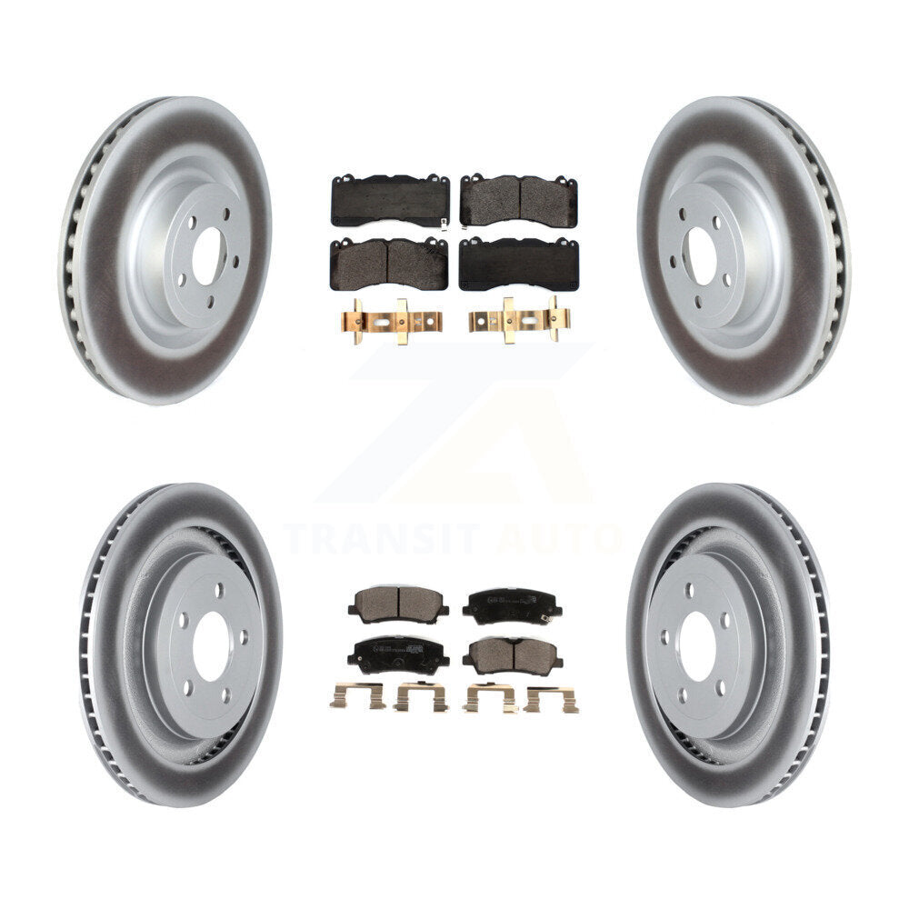 Front Rear Coated Disc Brake Rotors And Ceramic Pads Kit For Ford Mustang KGT-102619