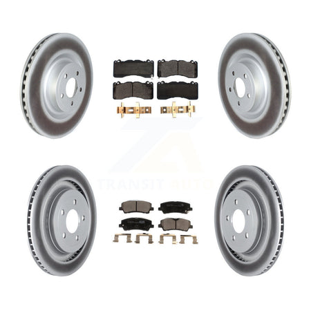 Front Rear Coated Disc Brake Rotors And Ceramic Pads Kit For Ford Mustang KGT-102619