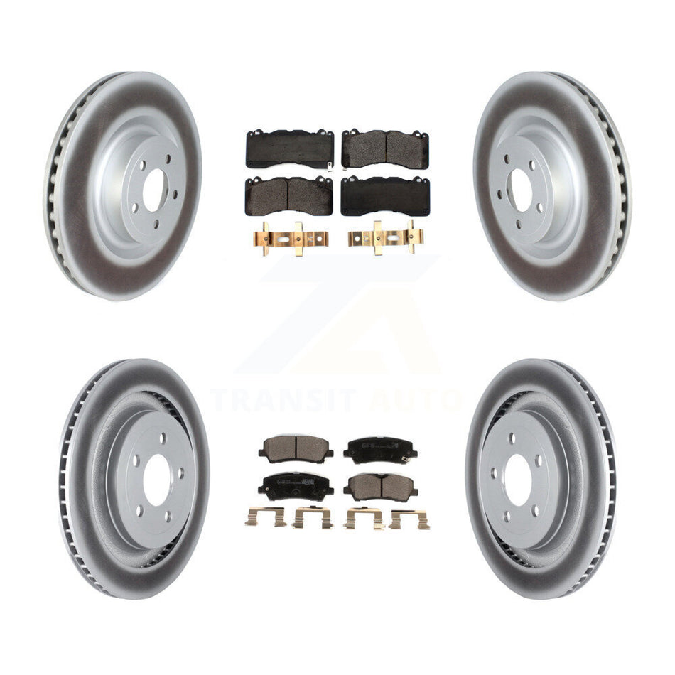 Front Rear Coated Disc Brake Rotors And Ceramic Pads Kit For Ford Mustang KGT-102619