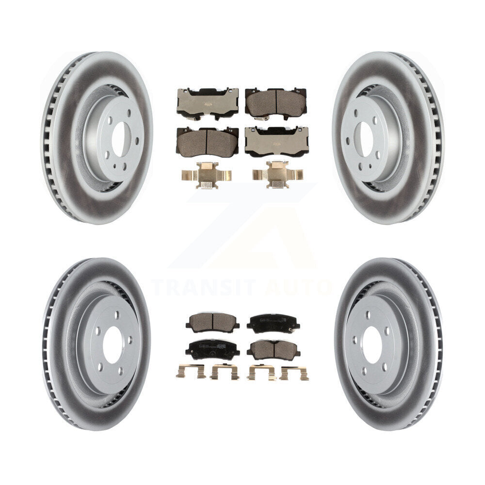 Front Rear Coat Brake Rotors Ceramic Pad Kit For 15-19 Ford Mustang Without Brembo Brakes KGT-102620