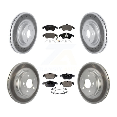 Front Rear Coated Disc Brake Rotors And Ceramic Pads Kit For Mercedes-Benz E550 KGT-102623