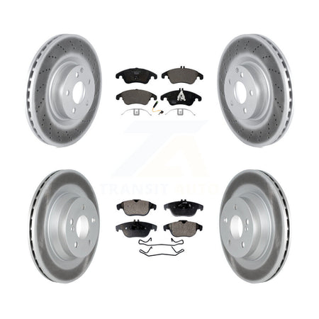 Front Rear Coated Disc Brake Rotors And Ceramic Pads Kit For Mercedes-Benz E550 KGT-102624