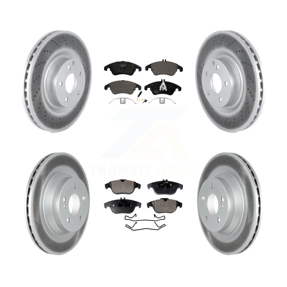 Front Rear Coated Disc Brake Rotors And Ceramic Pads Kit For Mercedes-Benz E550 KGT-102624