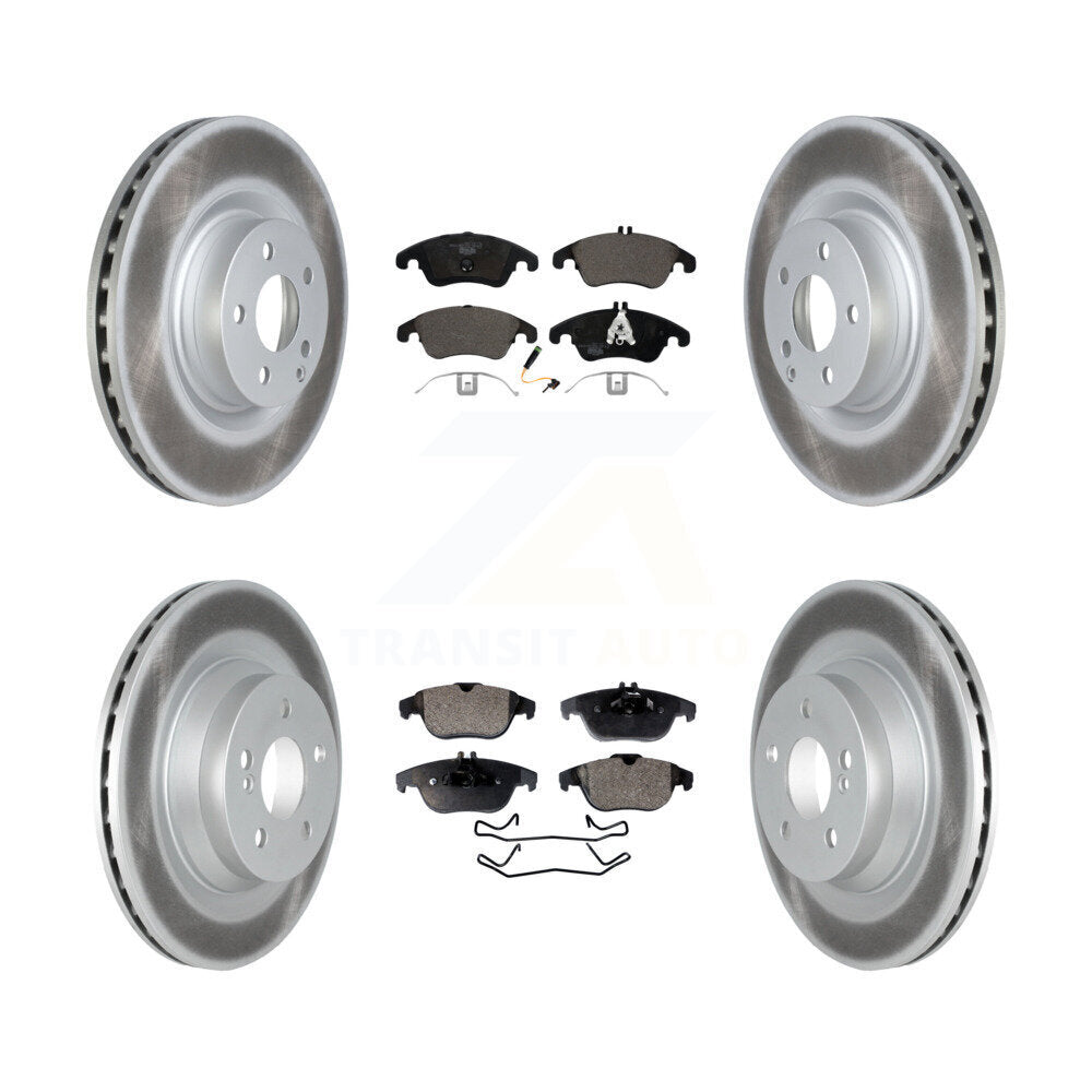 Front Rear Coated Disc Brake Rotors And Ceramic Pads Kit For Mercedes-Benz E550 KGT-102626