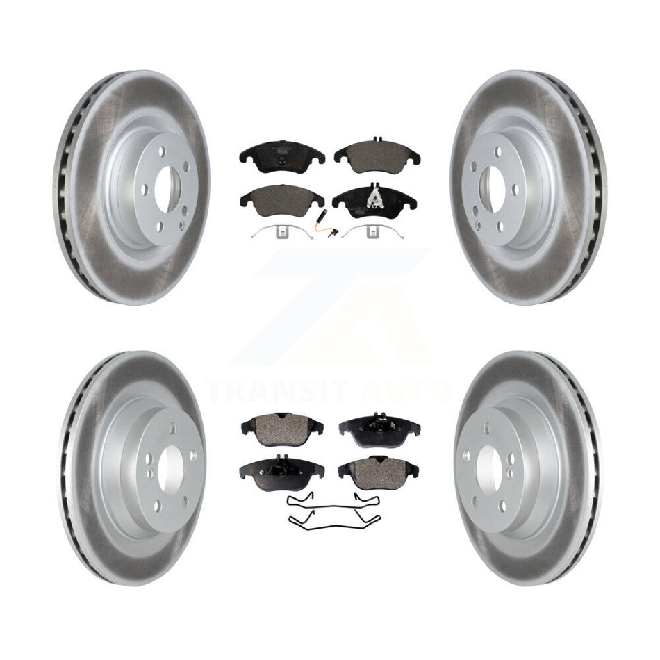 Front Rear Coated Disc Brake Rotors And Ceramic Pads Kit For Mercedes-Benz E550 KGT-102626