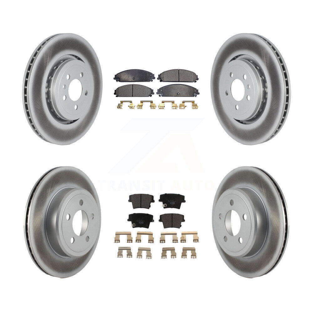 Front Rear Coated Disc Brake Rotors And Ceramic Pads Kit For Dodge Charger KGT-102627