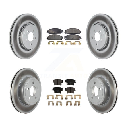 Front Rear Coated Disc Brake Rotors And Ceramic Pads Kit For Dodge Charger KGT-102627