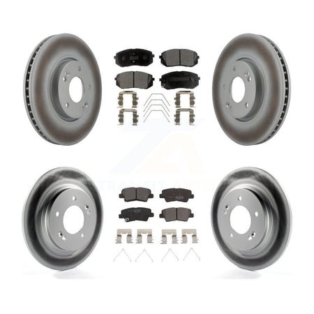 Front Rear Coated Disc Brake Rotors And Ceramic Pads Kit For 2017-2019 Kia Soul EV KGT-102630