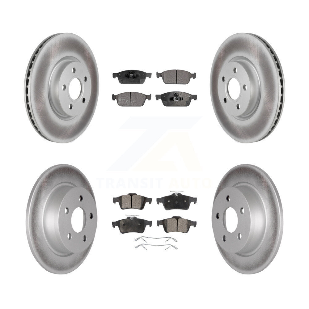 Front Rear Coated Disc Brake Rotors And Ceramic Pads Kit For Ford Transit Connect KGT-102631