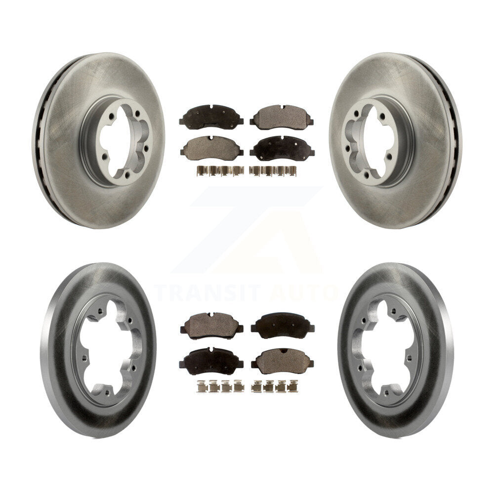 Front Rear Coat Brake Rotors Ceramic Pad Kit For 16 Ford Transit-350 HD With 5 Lug Wheels KGT-102635