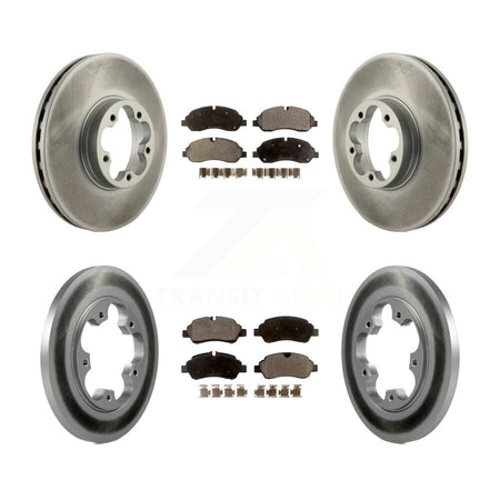 Front Rear Coat Brake Rotors Ceramic Pad Kit For 16 Ford Transit-350 HD With 5 Lug Wheels KGT-102635
