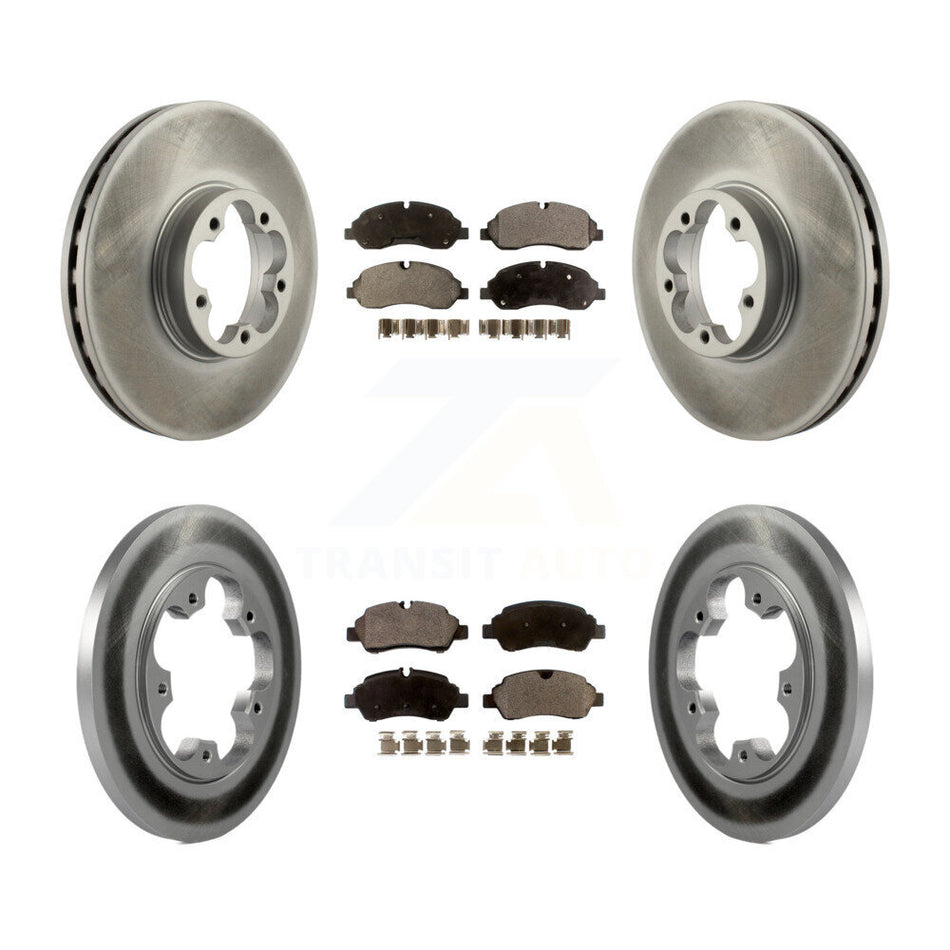 Front Rear Coat Brake Rotors Ceramic Pad Kit For 16 Ford Transit-350 HD With 5 Lug Wheels KGT-102635