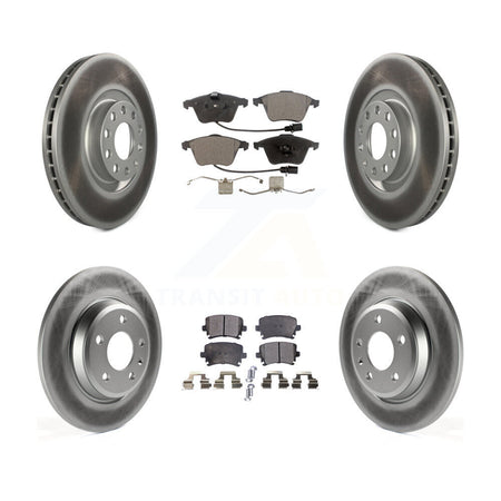 Front Rear Coated Disc Brake Rotor & Ceramic Pad Kit For 2009 Audi A4 Quattro Convertible KGT-102641