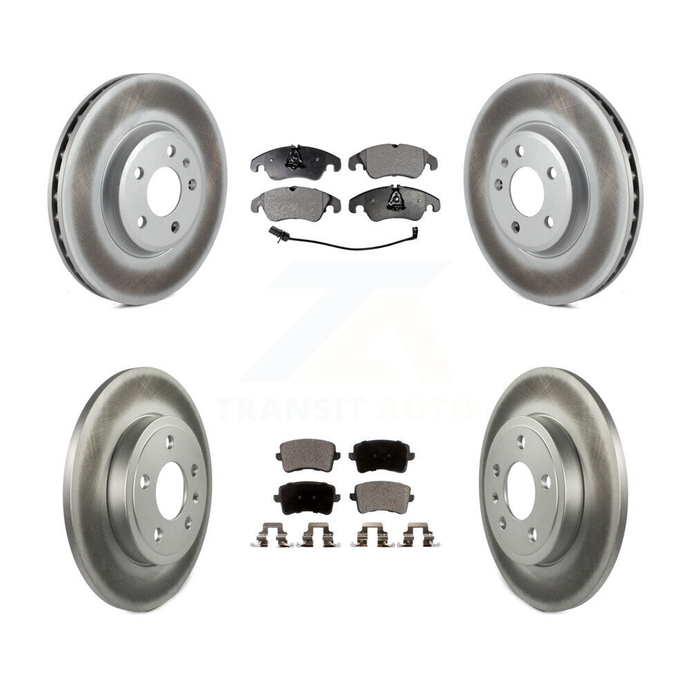 Front Rear Coated Disc Brake Rotor & Ceramic Pad Kit For 2009 Audi A4 Quattro Sedan/Wagon KGT-102642