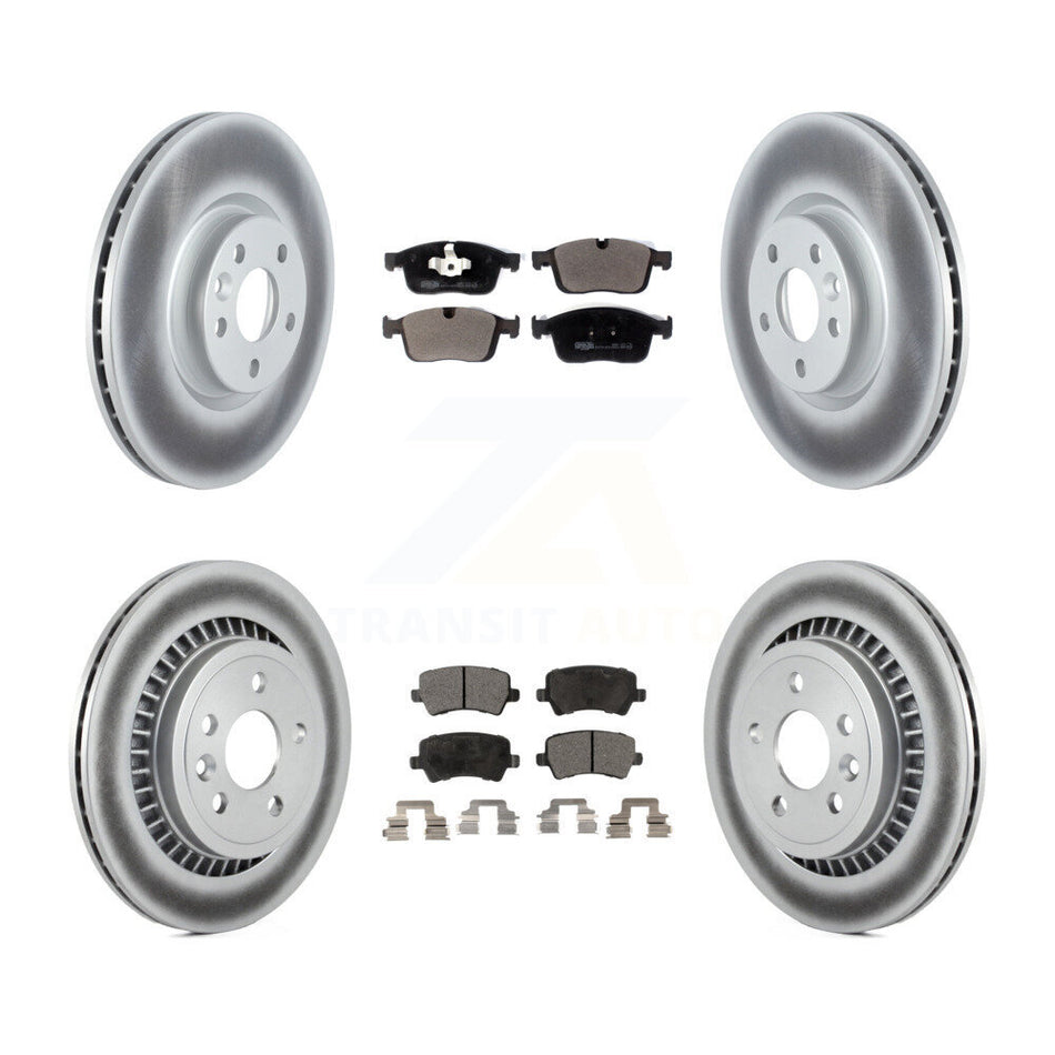 Front Rear Coated Disc Brake Rotors And Ceramic Pads Kit For Volvo XC60 KGT-102645
