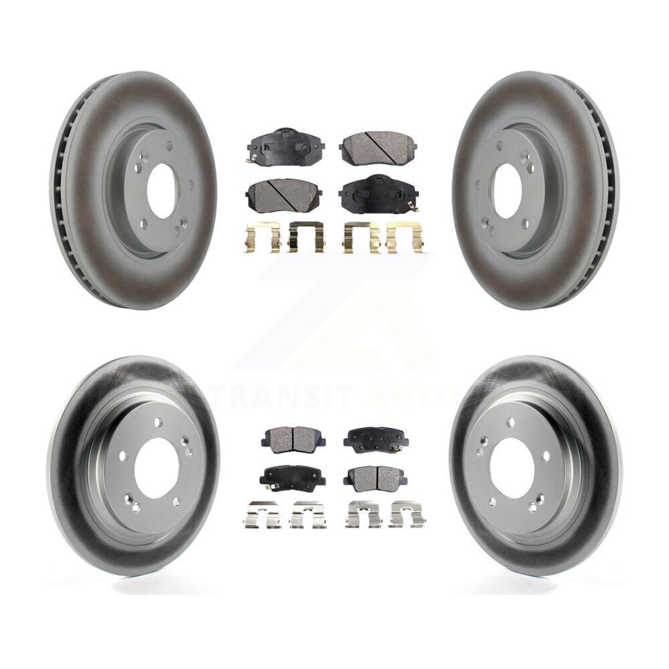Front Rear Coated Disc Brake Rotors And Ceramic Pads Kit For Kia Soul EV KGT-102648