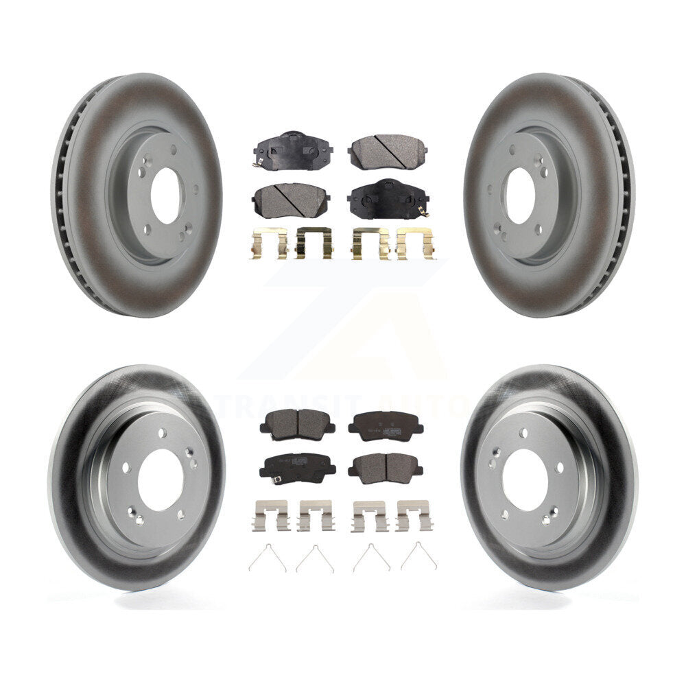Front Rear Coat Brake Rotor Ceramic Pad Kit For 2016 Kia Soul EV From Chassis VIN #160921 KGT-102649