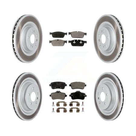 Front Rear Coated Disc Brake Rotors And Ceramic Pads Kit For 2017 Mercedes-Benz GLS350d KGT-102650