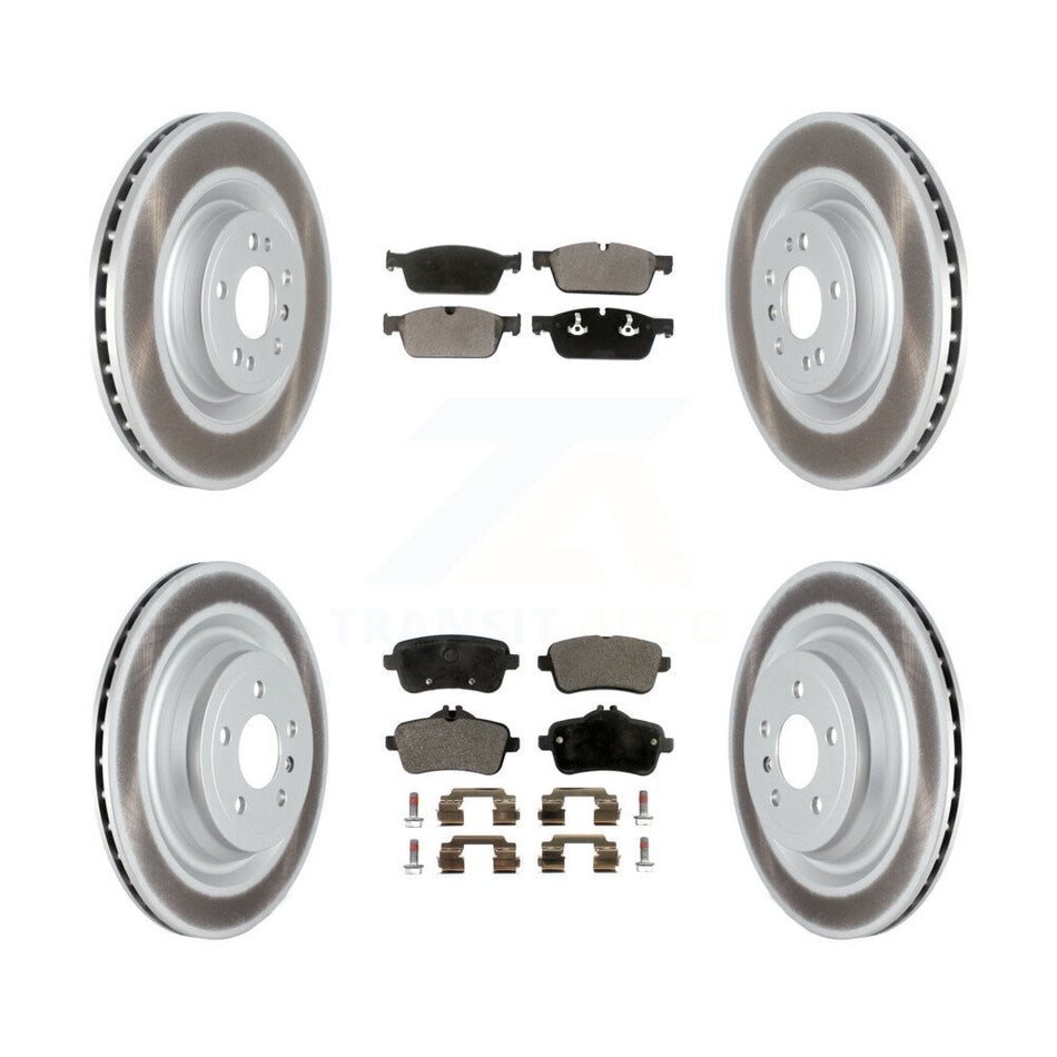 Front Rear Coated Disc Brake Rotors And Ceramic Pads Kit For 2017 Mercedes-Benz GLS350d KGT-102650
