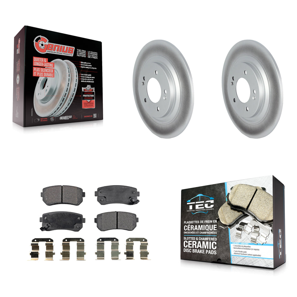 Rear Coat Disc Brake Rotor Ceramic Pad Kit For 2017 Kia Cadenza With Manual Parking KGT-102674