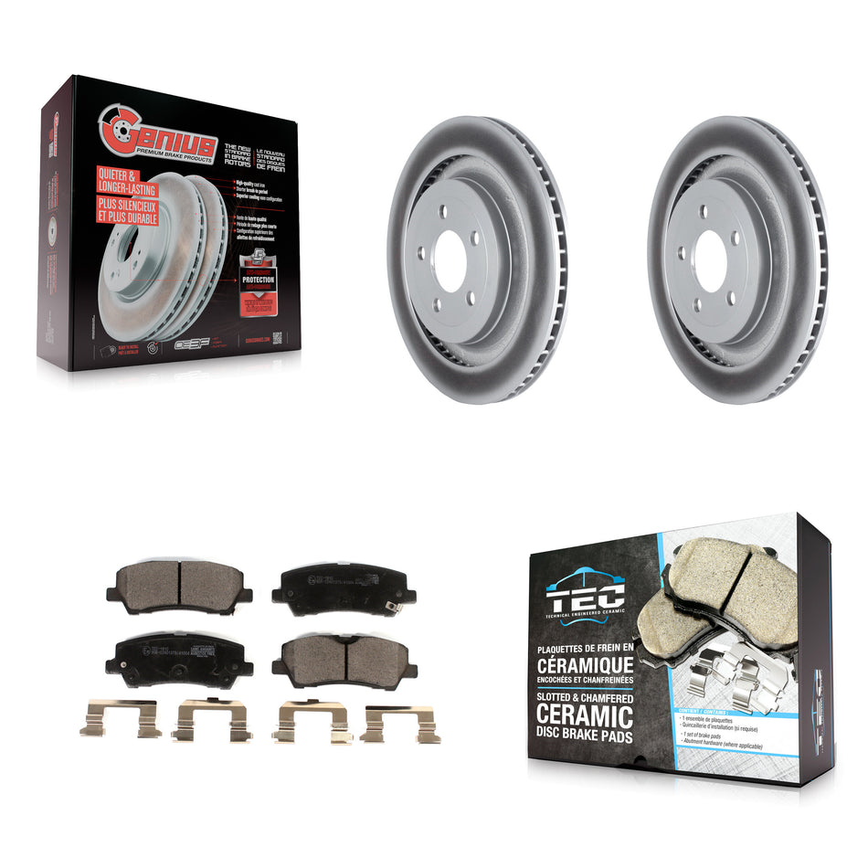 Rear Coated Disc Brake Rotors And Ceramic Pads Kit For Ford Mustang KGT-102677