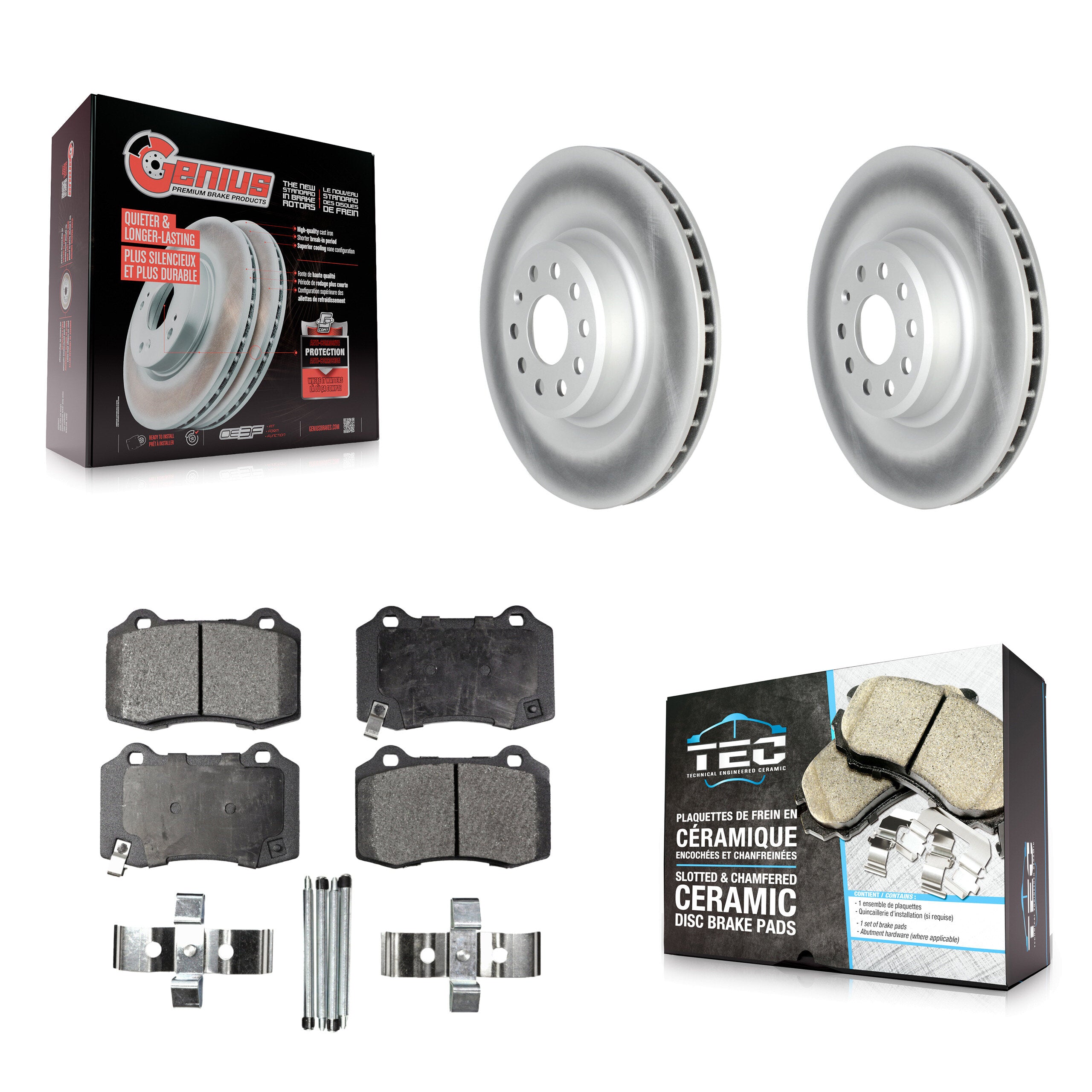 Rear Coated Disc Brake Rotors And Ceramic Pads Kit For Tesla X S KGT-102680