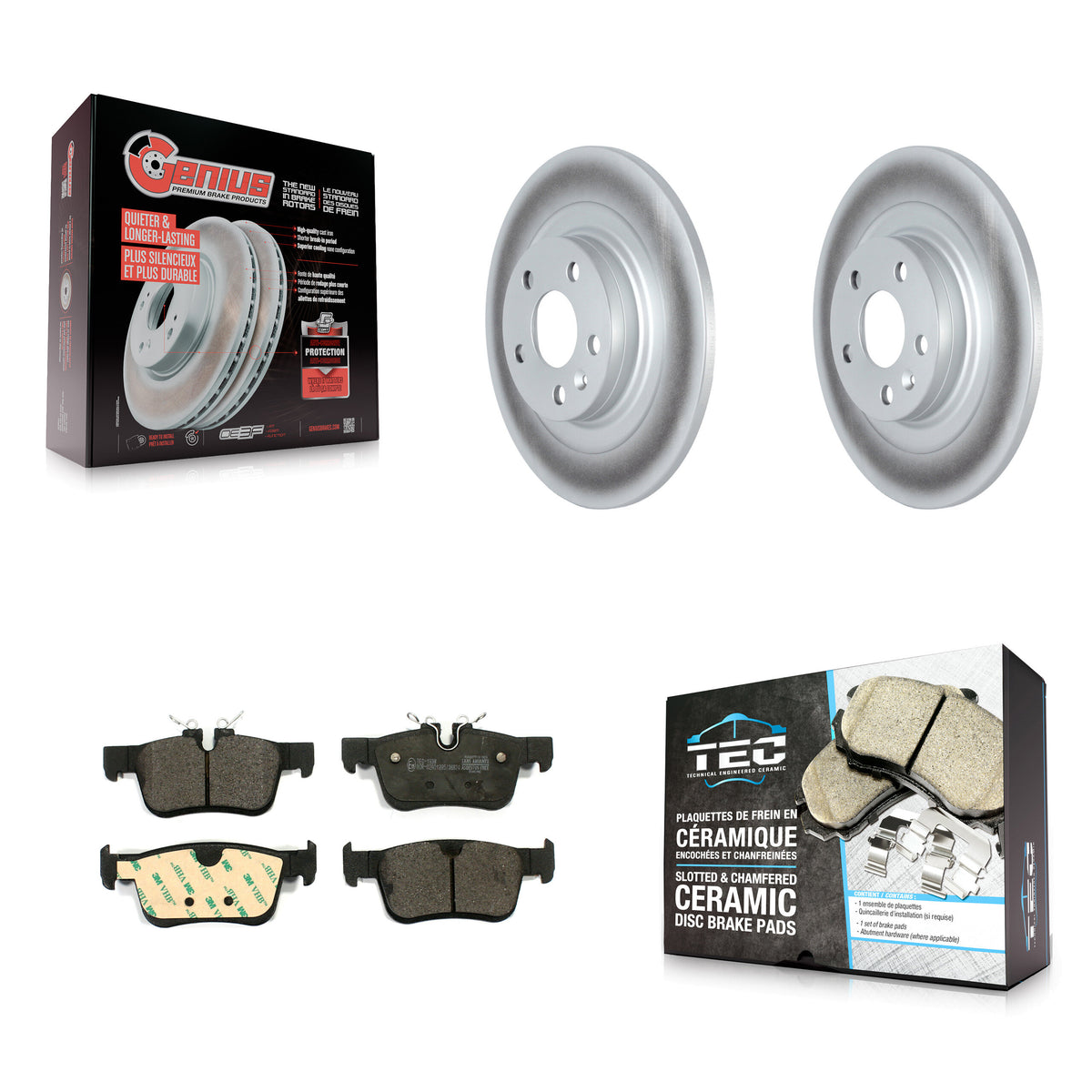 Rear Coated Disc Brake Rotor And Ceramic Pad Kit For Volvo XC60 V60 V90 Cross Country S90 KGT-102684