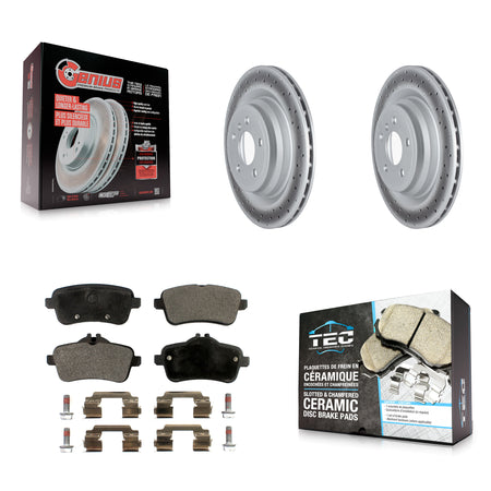 Rear Coated Brake Rotor & Ceramic Pad Kit For Mercedes-Benz ML350 GLE400 GLE350 GLE43 AMG KGT-102686