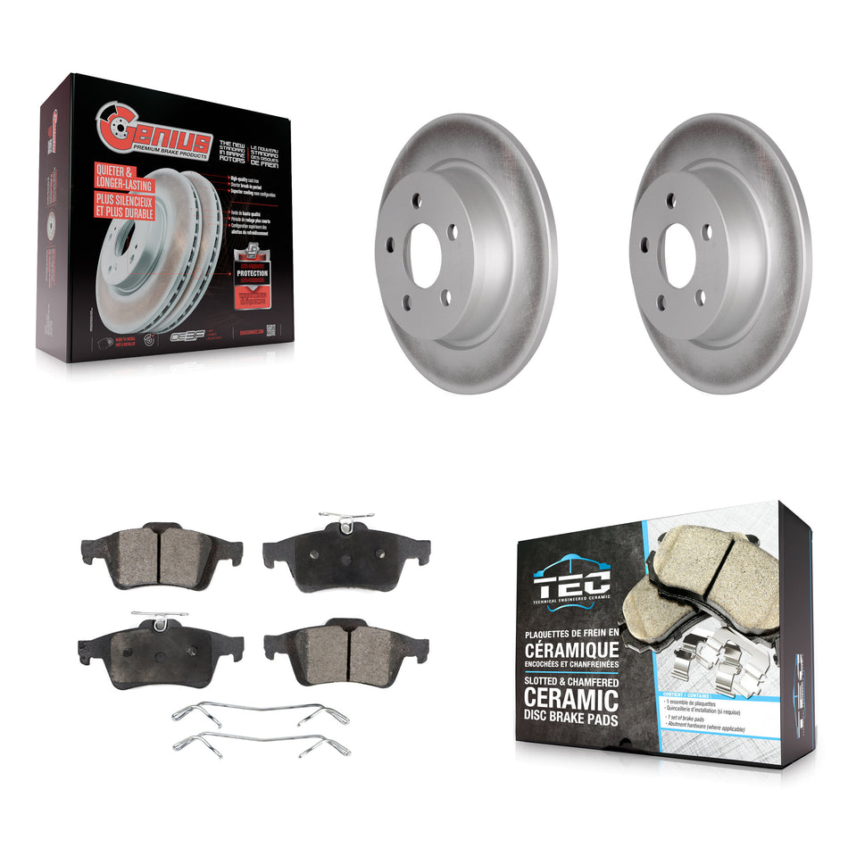Rear Coated Disc Brake Rotors And Ceramic Pads Kit For Ford Transit Connect KGT-102688