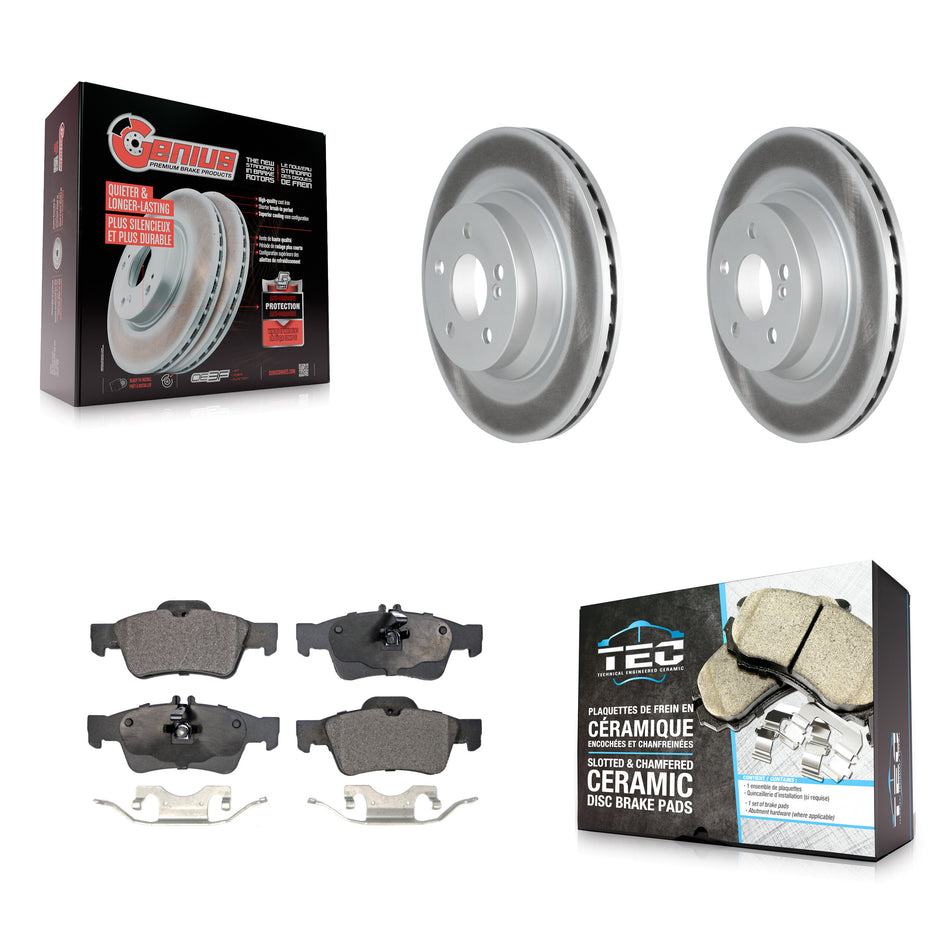 Rear Coated Disc Brake Rotors And Ceramic Pads Kit For Mercedes-Benz E550 CLS550 KGT-102689