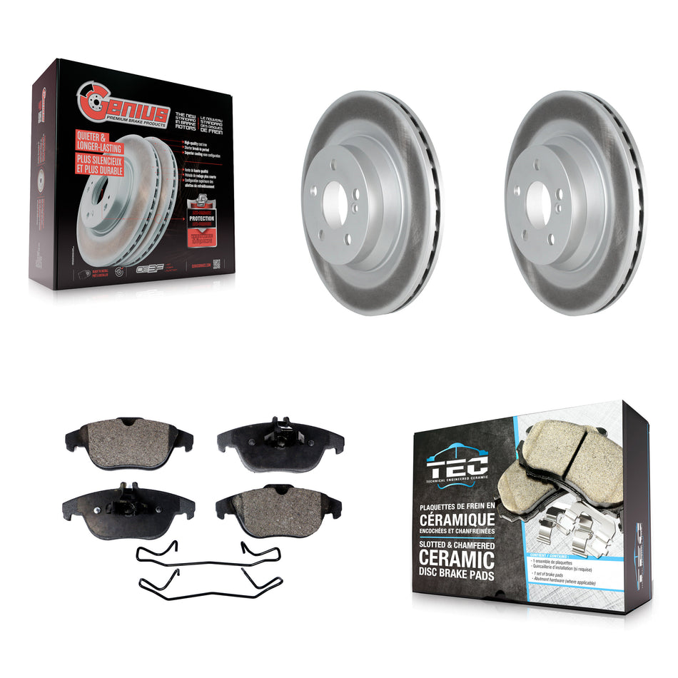 Rear Coated Disc Brake Rotors And Ceramic Pads Kit For Mercedes-Benz E550 KGT-102690