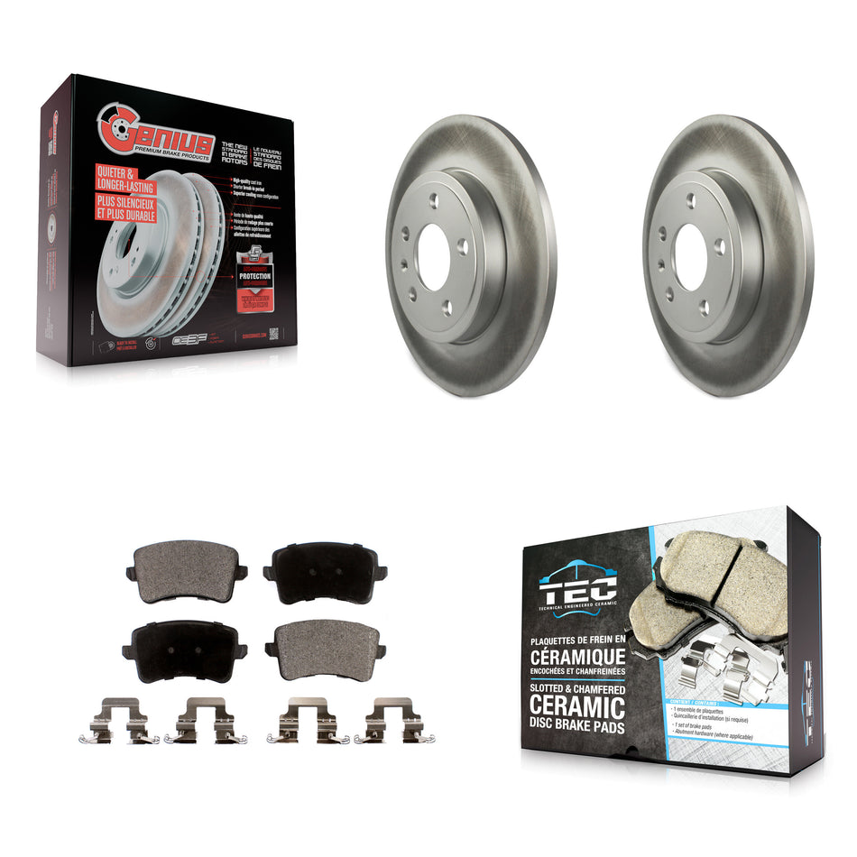Rear Coat Brake Rotors Ceramic Pad Kit For Audi A4 Quattro With 288mm Diameter Rotor KGT-102692