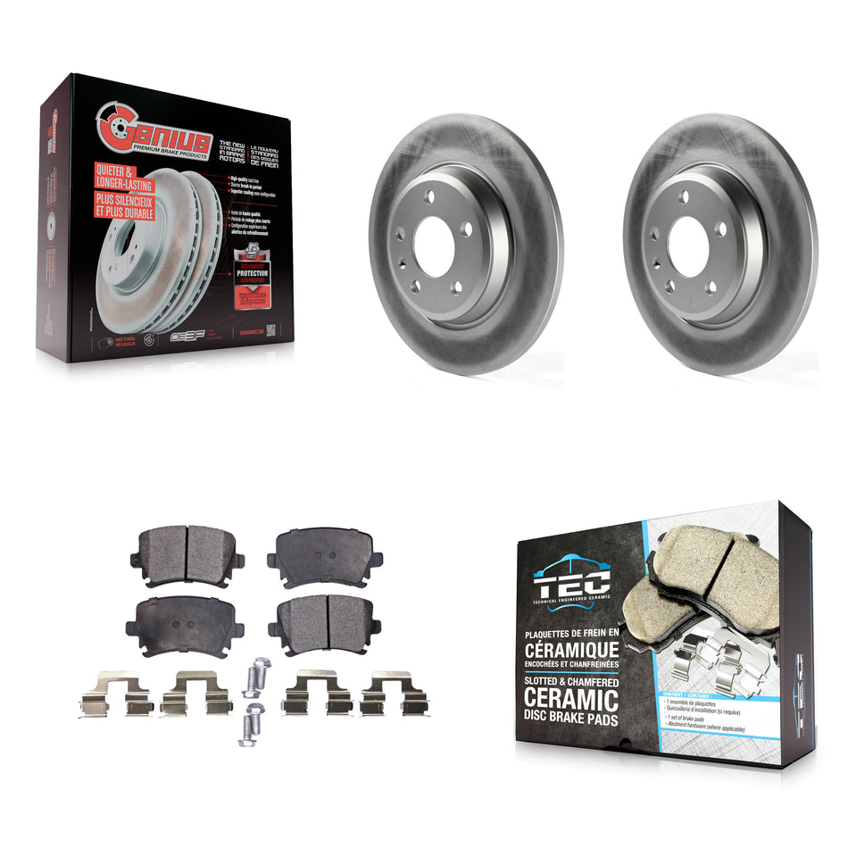 Rear Coat Brake Rotors Ceramic Pad Kit For Audi A4 Quattro With 300mm Diameter Rotor KGT-102693