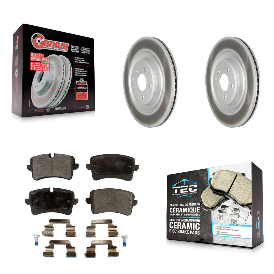 Rear Coated Disc Brake Rotors And Ceramic Pads Kit For Audi S6 S7 A8 Quattro S8 KGT-102694