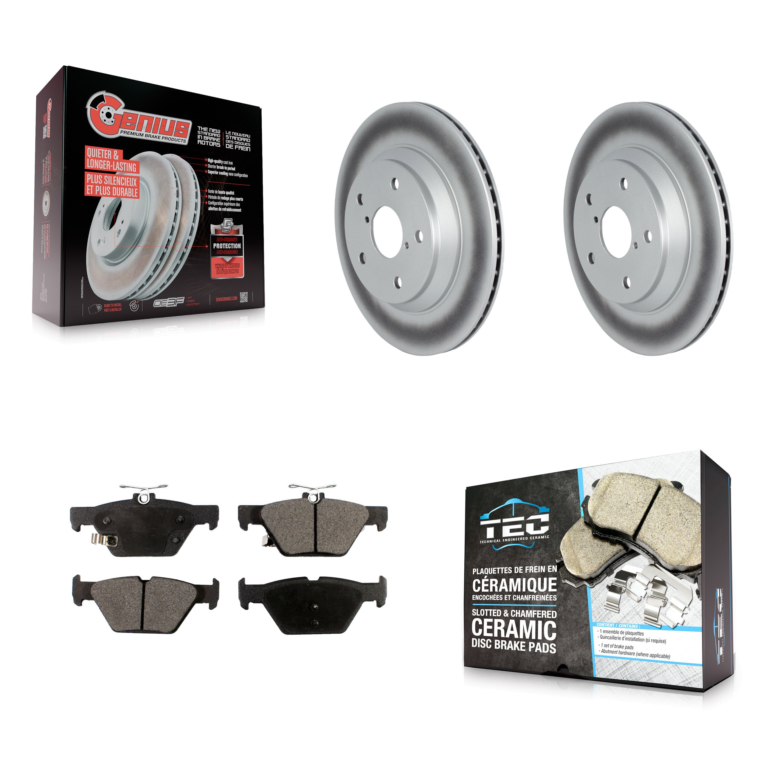 Rear Coated Disc Brake Rotors And Ceramic Pads Kit For Subaru Forester Crosstrek KGT-102697