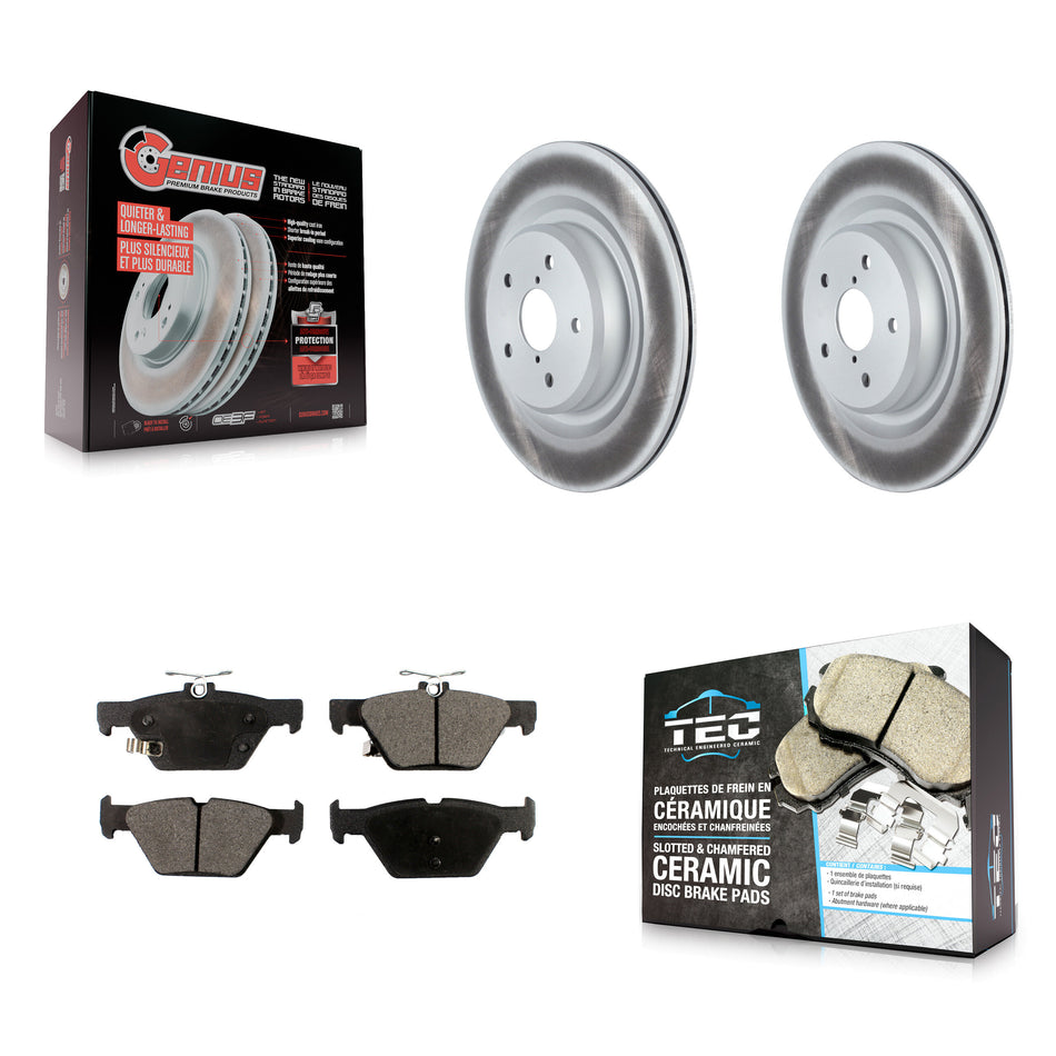 Rear Coated Disc Brake Rotors And Ceramic Pads Kit For 2019-2024 Subaru Ascent KGT-102698