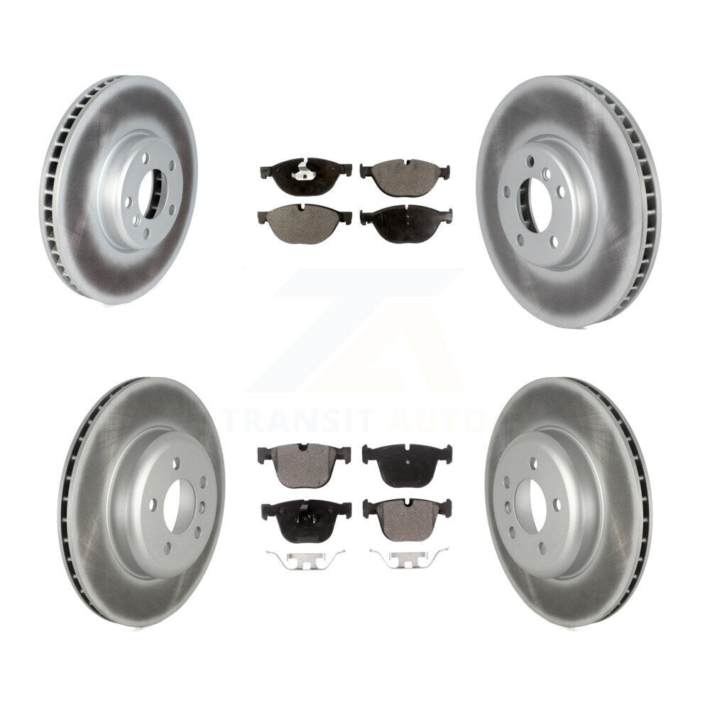 Front Rear Coated Brake Rotor & Ceramic Pad Kit (6Pc) For BMW 535i GT xDrive 740Li 740i 7 KGT-102708