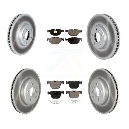 Front Rear Coated Brake Rotor & Ceramic Pad Kit (6Pc) For BMW 535i GT xDrive 740Li 740i 7 KGT-102708