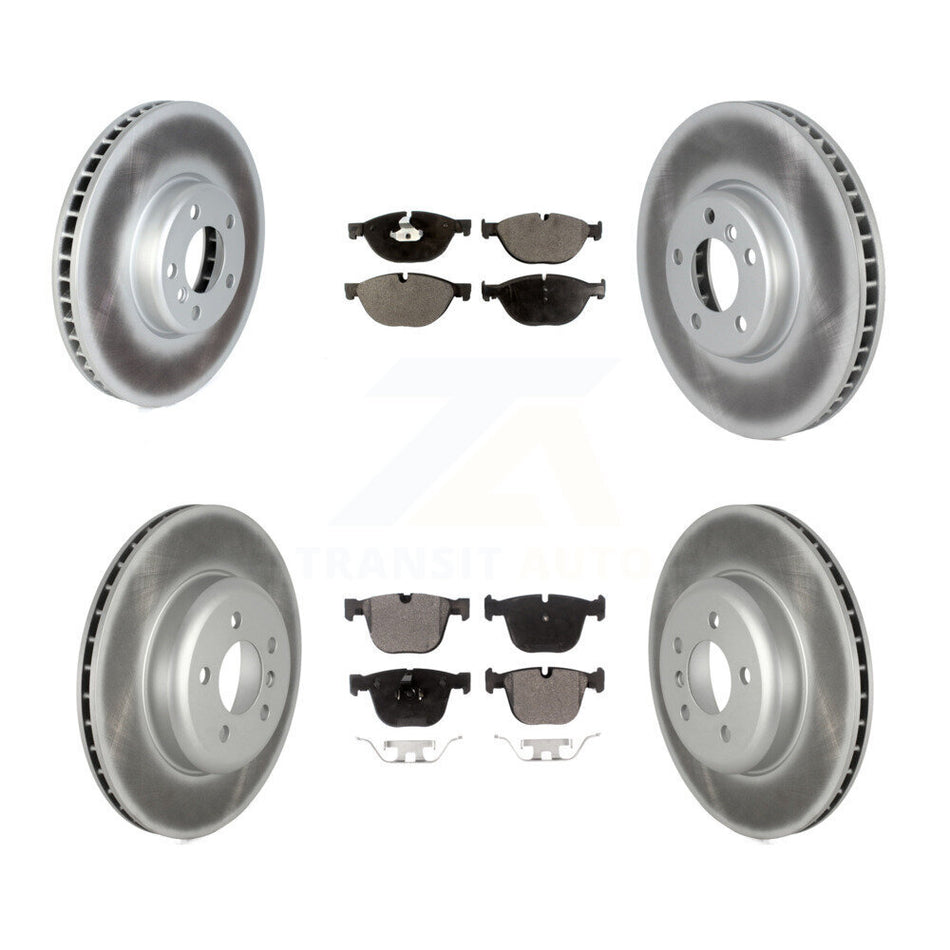 Front Rear Coated Brake Rotor & Ceramic Pad Kit (6Pc) For BMW 535i GT xDrive 740Li 740i 7 KGT-102708