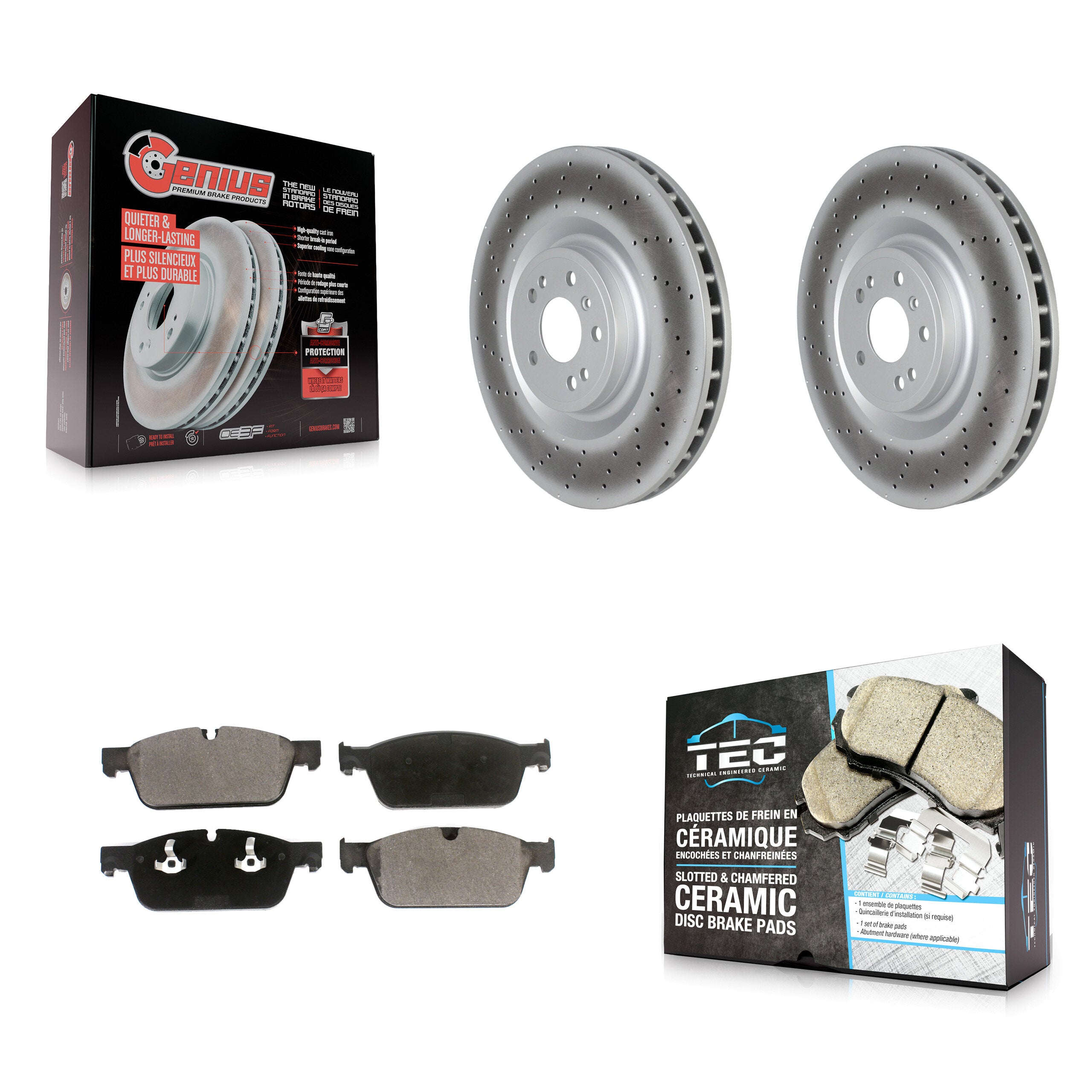 Front Coat Brake Rotors Ceramic Pad Kit For Mercedes-Benz GL350 GL550 ML550 GL450 GLE550e KGT-102717