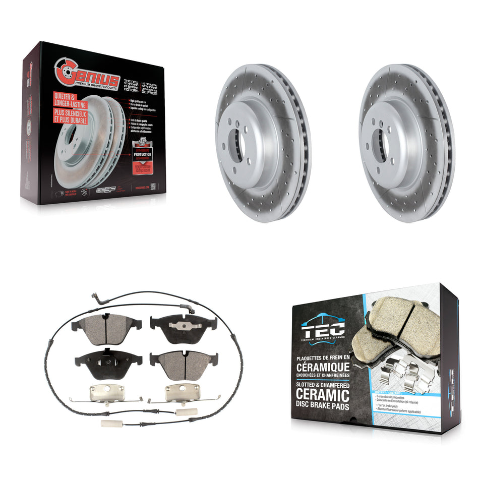 Front Coated Disc Brake Rotors And Ceramic Pads Kit For 2012 BMW 335i Convertible/Coupe KGT-102718