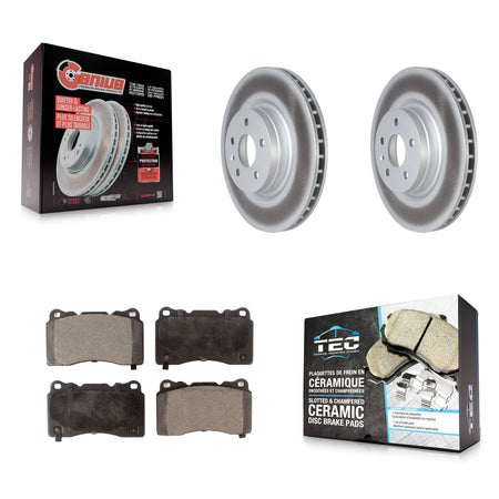 Front Coated Disc Brake Rotors And Ceramic Pads Kit For Tesla S X KGT-102720