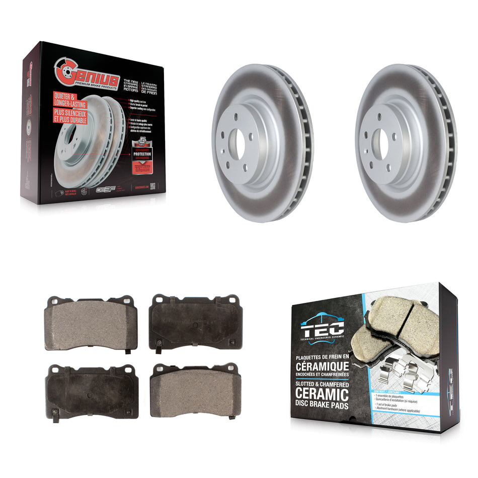 Front Coated Disc Brake Rotors And Ceramic Pads Kit For Tesla S X KGT-102720