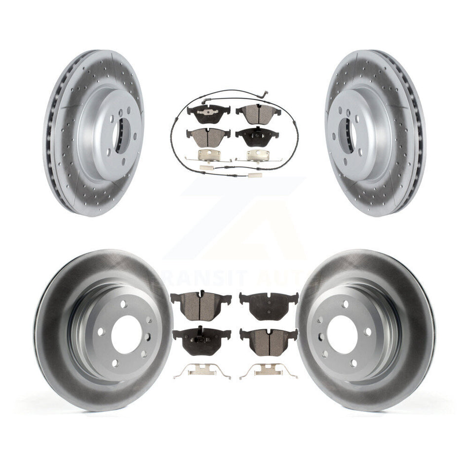 Front Rear Coated Disc Brake Rotors & Ceramic Pad Kit For 2012 BMW 335i Convertible/Coupe KGT-102728