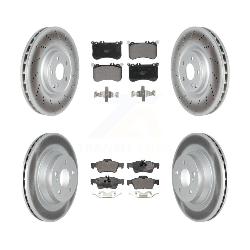 Front Rear Coated Disc Brake Rotor And Ceramic Pad Kit For 2012-2017 Mercedes-Benz CLS550 KGT-102738