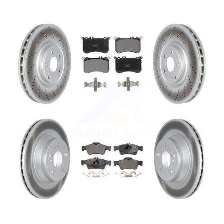 Front Rear Coated Disc Brake Rotor And Ceramic Pad Kit For 2012-2017 Mercedes-Benz CLS550 KGT-102738
