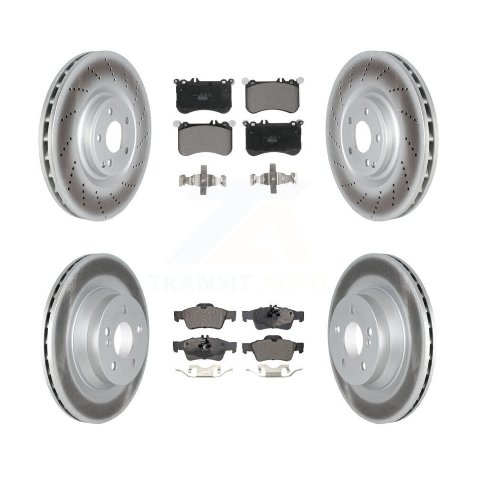 Front Rear Coated Disc Brake Rotor And Ceramic Pad Kit For 2012-2017 Mercedes-Benz CLS550 KGT-102738